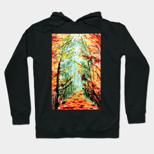 Fall in the forest watercolor pattern Hoodie